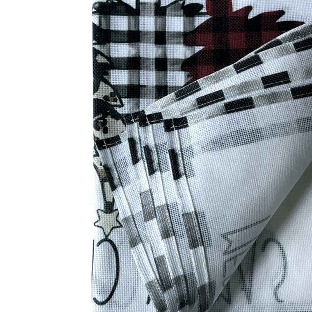 Christmas Placemats Trees Buffalo Plaid Placemats Black White 12 x 18 4 PC Set - Picture 7 of 16